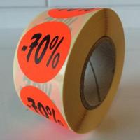 Etiket fluor rood 27mm -70% 500/rol - thumbnail