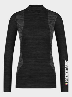 Poederbaas Thermoshirt Dames Technical Longsleeve Zwart-L