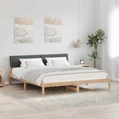 Bedframe Bruin en donkergrijs 180 x 200 cm Massief grenenhout