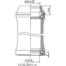Tecora balhoofdstel1 1/8 inch geintegreerd 36x45 cart.30.0 zwart