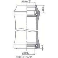Tecora balhoofdstel1 1/8 inch geintegreerd 36x45 cart.30.0 zwart - thumbnail