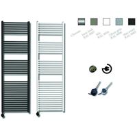 Elektrische Design Radiator Sanicare Plug & Play 172x45 cm Inox Look 920 Watt Met Chroom Thermostaat Links Sanicare - thumbnail