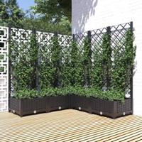 Plantenbak met latwerk 120x120x121,5 cm polypropeen zwart - thumbnail