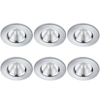 LED Inbouwspots 6-Pack - Dimbaar & Waterdicht IP65 - 5W Warm Wit - Chroom - thumbnail