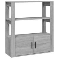 Dressoir 80x30x90 cm bewerkt hout grijs sonoma eikenkleurig - thumbnail