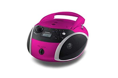 Grundig GRB 3000 BT draagbare radio Boombox met Bluetooth roze/zilver