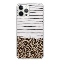 iPhone 12 Pro Max siliconen telefoonhoesje - Leopard lines - thumbnail