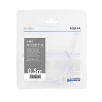 LogiLink USB-kabel USB 3.2 Gen1 (USB 3.0 / USB 3.1 Gen1) USB-C stekker, USB-C stekker 0.50 m Wit CU0130 - thumbnail