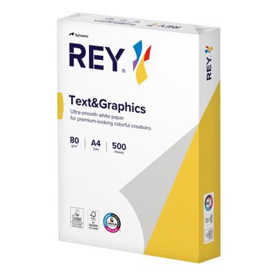 Kopieerpapier rey text graphics a4 80gr wit | 5 stuks Kopieerpapier rey text graphics a4 80gr wit | 5 stuks