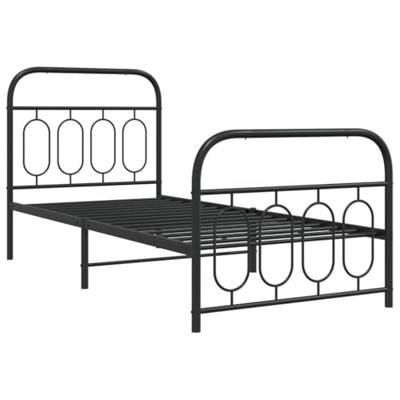 Bedframe met hoofd- en voeteneinde metaal zwart 80x200 cm Bedframe met hoofd- en voeteneinde metaal zwart 80x200 cm