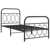 Bedframe met hoofd- en voeteneinde metaal zwart 80x200 cm - thumbnail