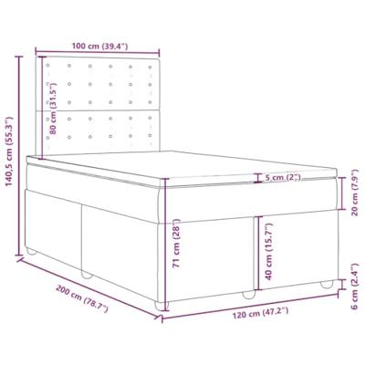Boxspring met matras stof blauw 120x200 cm