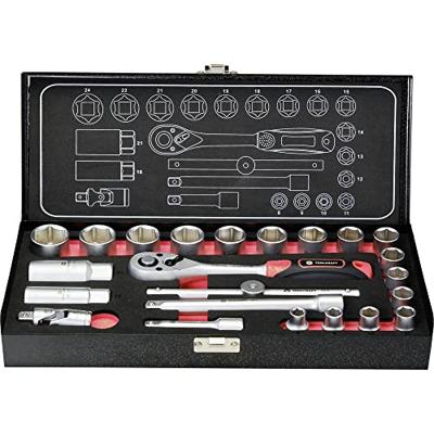 TOOLCRAFT 826373 Dopsleutelset Metrisch 3/8 (10 mm) 23-delig TOOLCRAFT 826373 Dopsleutelset Metrisch 3/8 (10 mm) 23-delig