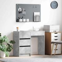 Bureau met lade Beton Grijs 90 x 37,5 x 75 cm Bewerkt hout - thumbnail