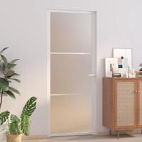 VidaXL Binnendeur 83x201,5 cm matglas en aluminium wit - thumbnail