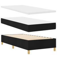 Boxspringbed met matras en bank stof zwart 100x200 cm - thumbnail