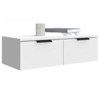 Wandkast 68x30x20 cm bewerkt hout wit - thumbnail