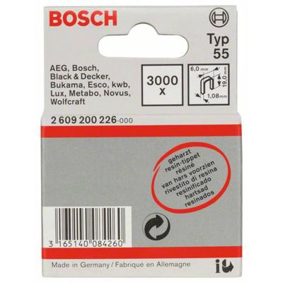 Bosch Accessories 2609200226 Nieten met smalle rug Type 55 3000 stuk(s) Afm. (l x b) 19 mm x 6 mm Bosch Accessories 2609200226 Nieten met smalle rug Type 55 3000 stuk(s) Afm. (l x b) 19 mm x 6 mm