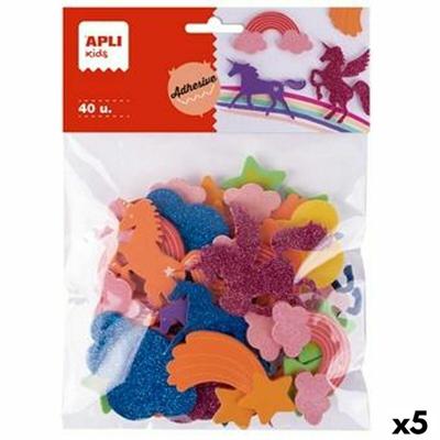 EVA-rubber Apli Multicolour EVA-rubber unicornios (40 Onderdelen) (5 Stuks)
