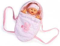 Berjuan draagtas babypop meisjes 38 cm textiel roze - thumbnail