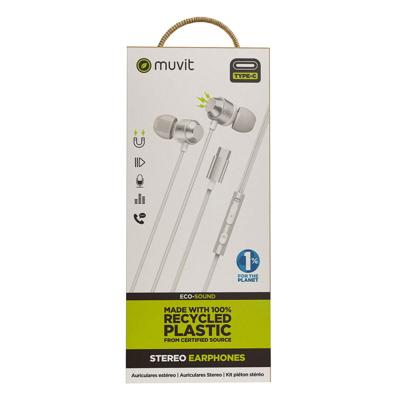 Muvit for Charge M32 type C magnetische stereo koptelefoon, oordopjes, wit