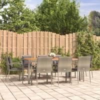 9-delige Tuinset met kussens poly rattan grijs - thumbnail