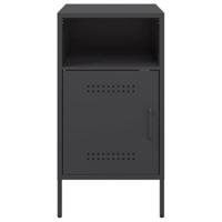Nachtkastje 36x39x68 cm koudgewalst staal zwart - thumbnail
