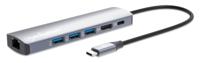 Manhattan 6-in-1 USB C Docking Station Hub - met 100W Power Delivery, 4k HDMI, 3 USB-A 3.0, 1 Gigabit RJ45-poort - Multiport Adapter voor MacBook Air/Pro en andere Type C-apparaten - 3 jaar Mfg - thumbnail