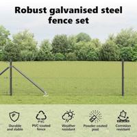 VidaXL Afrasteringspaal grijs 25 x 0,4 m (19 x 19 mm gaas) - thumbnail