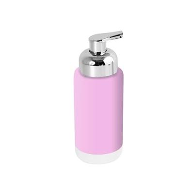 MSV Zeeppompje|dispenser Enzo - keramiek - lichtroze|zilver - 18 cm