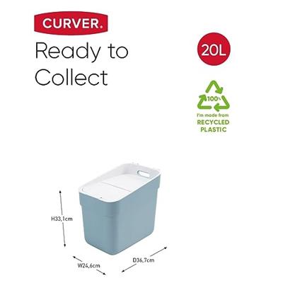 Curver ready to collect prullenbak 20 liter blauw-lichtgrijs