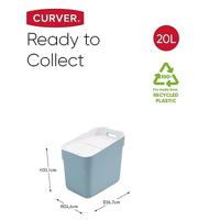 Curver ready to collect prullenbak 20 liter blauw-lichtgrijs - thumbnail