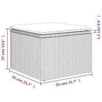 4-delige Loungeset met kussens poly rattan bruin - thumbnail