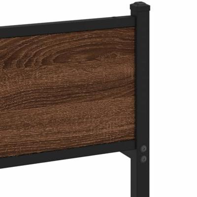 Bedframe zonder matras bewerkt hout bruin eikenkleur 90x190 cm Bedframe zonder matras bewerkt hout bruin eikenkleur 90x190 cm