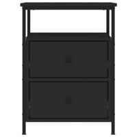 Nachtkastjes 2 st 44x45x60 cm bewerkt hout zwart - thumbnail