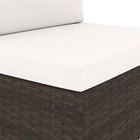 3-delige Loungeset poly rattan bruin - thumbnail