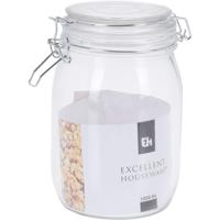 Excellent Houseware glazen voorraadpot met klem 1l - thumbnail