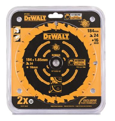 DeWALT Cirkelzaagblad voor Multimaterial | Extreme | Ø 184mm Asgat 16mm 24T - DT10302-QZ
