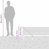 VidaXL Afrasteringspaal zilver 25 x 0,4 m (16 x 16 mm gaas) staal - thumbnail