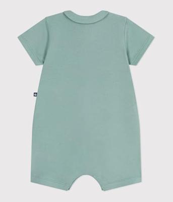 Kort boxpakje voor baby's met rond kraagje PETIT BATEAU saliegroen Kort boxpakje voor baby's met rond kraagje PETIT BATEAU saliegroen