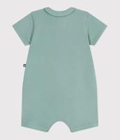 Kort boxpakje voor baby's met rond kraagje PETIT BATEAU saliegroen - thumbnail