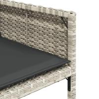 17-delige Tuinset met kussens poly rattan lichtgrijs - thumbnail