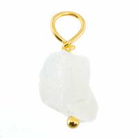 Ruwe Edelsteen Hanger Regenboog Maansteen 925 Zilver & Verguld (8 - 12 - thumbnail