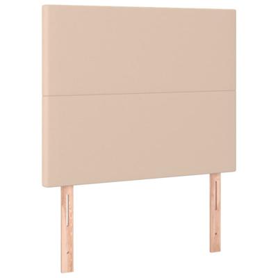 Bedframe met hoofdbord kunstleer cappucinnokleurig 90x190 cm