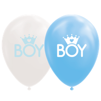 Ballonnen Geboorte Boy Blauw/Wit (8st) - thumbnail