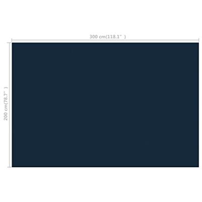 VidaXL Zwembadfolie solar drijvend 300x200 cm pe zwart en blauw