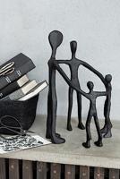 J-Line decoratie Familie Kring - aluminium - zwart - thumbnail