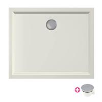 Douchebak Xenz Mariana | 90x75x4 cm | Incl.Afvoersifon-Chroom | Acryl | Rechthoekig | Pergamon glans - thumbnail