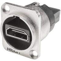 Hicon HI-HDHD-FFDN HDMI-connector Flensbus, contacten recht Aantal polen: 19 Zilver 1 stuk(s) - thumbnail