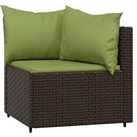 4-delige Loungeset met kussens poly rattan bruin - thumbnail